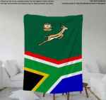 Fleece Blanket Springbuck Bokke With Flag