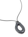 Black Acrylic Open Moltent Pendant Cord Necklace