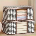2PCS Set Storage Bags Blanket Clothes Organization And Storage Containers For Bedding Comforters Foldable Organizer With Reinfor