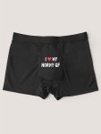 1PC Love Pattern Letter Print Men's Boxer Briefs Thin Style Breathable Comfy Boxer Trunks Elastic Sports Shorts Men's Casual & D