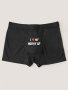 1PC Love Pattern Letter Print Men's Boxer Briefs Thin Style Breathable Comfy Boxer Trunks Elastic Sports Shorts Men's Casual & Durable Underwear For Everyday Comfort