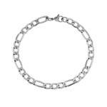 Icom Stainless Steel Men&apos S Figaro Bracelet