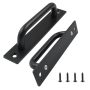 Phituoda 2 Pack Barn Door Handles 5.8" Sliding Door Handle Aluminium Alloy Closet Cabinet Door Handles Pulls With Plates For Cupboard Cabinet Wardrobe