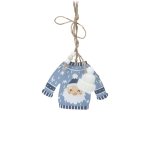 Hanging Decoration Sweater 12.5X3X20CM Blue With Santa