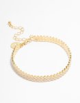 Goldair Gold Plated Cubic Zirconia Small Square Tennis Bracelet
