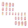 24-PIECE Short Square Neon French Style False Nail Kit