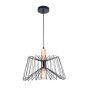 Pendant Lighting Scandinavian Range Geometric Black Metal And Wood