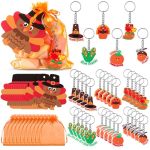 Huquary 90 Pcs 30 Set Friendsgiving Party Favors For Guests Includes Thanksgiving Turkey Keychain With Organza Bags And Thank Y