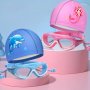 1PC Children's Clear Large Frame Swimming Goggles Waterproof Non-slip Swimming Cap For Summer Swimming Pool Beach Surfing Diving