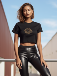 Leopard Kiss Crop - Black - Medium