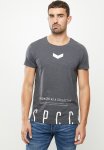 Duke Fashion Side Slit Straight Hem T-Shirt - Grey