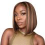 4X4 Straight Highlight Ombre Bob Wig Human Hair HD Gluleless Wig 12 Inch