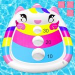 Joinbo Kids Fun Pool Toys Inflatable Pool Cornhole Game Set Unicorn Floating Toss Board Swimming Pool Beach Water Party Toys For