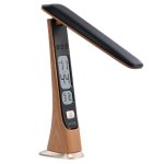 Snug LED Desk Lamp With Clock Wood