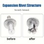 100 Pack Round Head Aluminum Alloy Knockout Expanding Rivets Hammer-in Style Push-In Rivets With Aluminum Exterior Finish