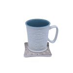 Latte Mug With Coaster Blue SGN1950