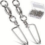 20PCS Durable Stainless Steel Fishing Swivels - High Strength Ball Bearing Snap Swivels For Saltwater And Freshwater Fishing
