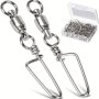 20pcs Durable Stainless Steel Fishing Swivels - High Strength Ball Bearing Snap Swivels For Saltwater And Freshwater Fishing
