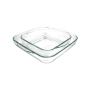 2 Piece Large Casserole Dish Set Clear