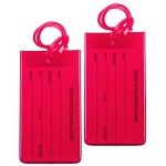 2 Packs Colorful Flexible Travel Luggage Tags For Baggage Bags suitcases - Name Id Labels Set For Travel - Red