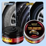 Wive Auto Tire Shine Wax And Plastic Care Coating - Restores Faded Tires Bumper & Dashboard - Scratch Cover Black Color Restorat