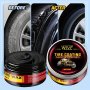 Wive Auto Tire Shine Wax And Plastic Care Coating - Restores Faded Tires Bumper & Dashboard - Scratch Cover Black Color Restoration Long-lasting Gloss