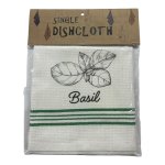 Single Printed Dishcloth - Basil