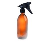 500ML Amber Glass Generic Bottle With Trigger Spray - Black 28 410