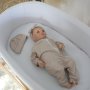 Baby Grow With Beanie And Bow Beige