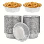 50PCS 12.7CM MINI Aluminum Foil Pie Pans - Disposable Durable Tin For Baking Treats Perfect For Fruit Tarts Quiche & Mince Pies - Ideal