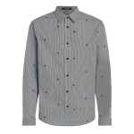 Ikon Striped Shirt -white black