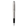 Sonnet Medium Nib Fountain Pen Stainless Steel With Chrome Trim Black Ink - Presented In A Gift Box