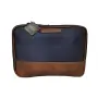 Toiletry Bag Men Navy And Brown 25X9X18CM