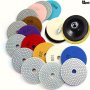 12PCS 10.16CM Diamond Polishing Disc Wet/dry Granite Stone With 50-6000 Grit Suitable For Drilling Machines Grinding Machines Polishing Machines - Suitable For Concrete Marble