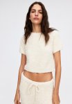 Fluffy-knit Top - White