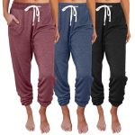 Sunbs 3 Packs Womens Sweatpants Baggy Comfy Lounge Pants Yoga Joggers Workout Pajamas Clothes Casual Fall Fashion 2026 Blacknavy