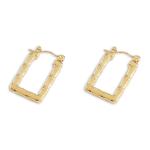 Goldair Gold Bamboo Rectangle Hoop Earrings