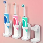Electric Toothbrush Holder Stand - Plastic Freestanding Base Wall-mounted Rack For 90% Electric Toothbrushes No Electricity Requ