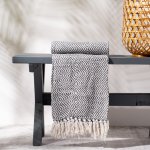 Cotton Throw - Diamond - Dark Grey