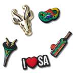 South African Sports Mix 5 Pack Jibbitz - Multi Osfa