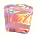 50PCS Self Sealing Opp Laser Iridescent Zip Lock Bags Repeatable Packaging Jewelry Retail Pouches Gift Wrapping Bags Small Busin