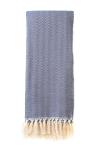 Turkish Throw Blanket - Herringbone 220X240CM - Navy