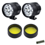 Kr Motorcycle L6X LED Spotlight & Yellow Lens Set