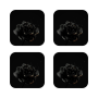 Custom Printed Black Rose Wooden Coasters