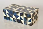 Blue Black & Ivory Mosaic Bone Box – 9X25X14CM