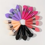 3PCS SET Of Handle Makeup Puff Handheld Puff Small Mushroom Head Beauty Brush Beauty Blender Concealer Makeup Brush Blush Brush