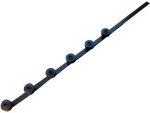 EF12-1 Nemtek Fence Pole 6 Line Flat Bar Straight Black Powder Coated And or Hot Dip Galvanised