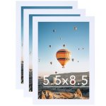 Jcjmy 5.5X8.5 Picture Frame Set Of 3 White For Wall Hanging Or Tabletop Wall Mounting Horizontally Or Vertically 5.5 X 8.5 Wall