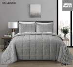 Simon Baker Chenille Jacquard Comforter Cologne - Grey Various Sizes - Queen - 250CM X 250CM + 2 Pillowcases 50CM X 70CM + 5CM
