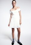 Off-the-shoulder Jersey Dress - Cream